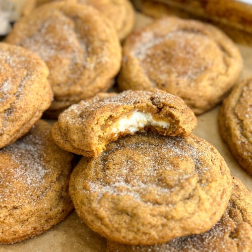 Pumpkin Cheesecake Snickerdoodles - The Salted Sweets