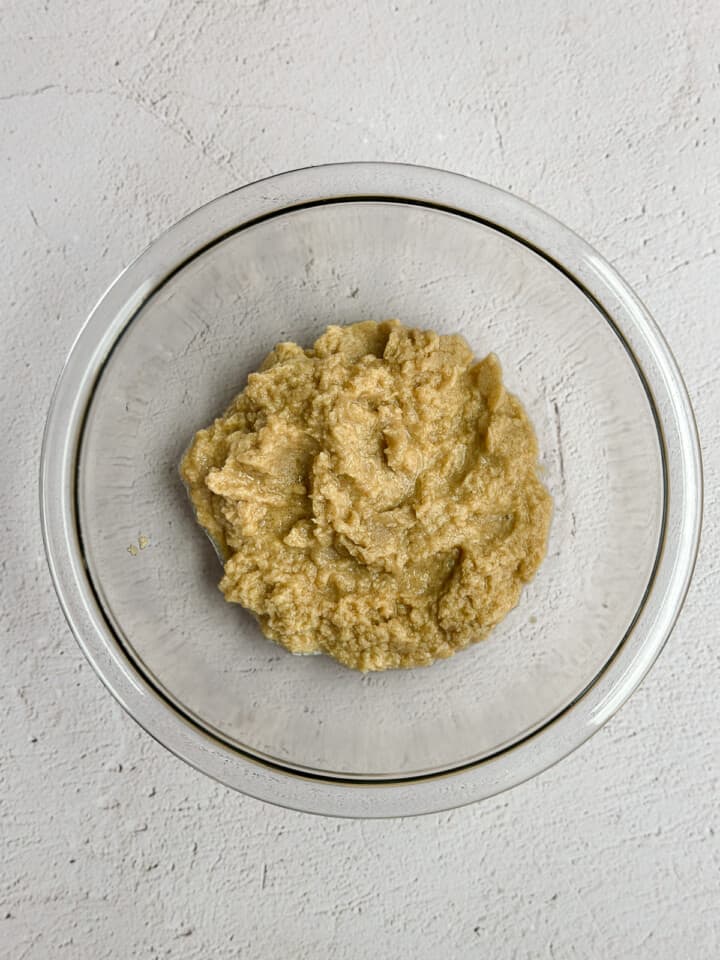 wet ingredients mixed together.