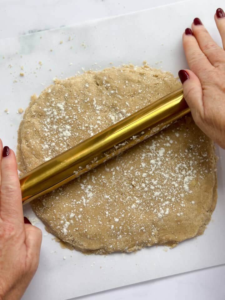 rolling out the cookie dough.