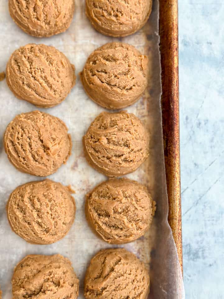 cookie dough balls scooped.