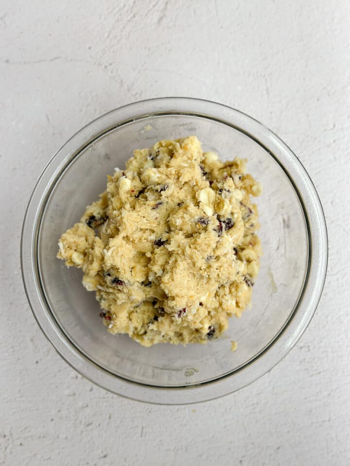the cookie dough ready to be scooped.