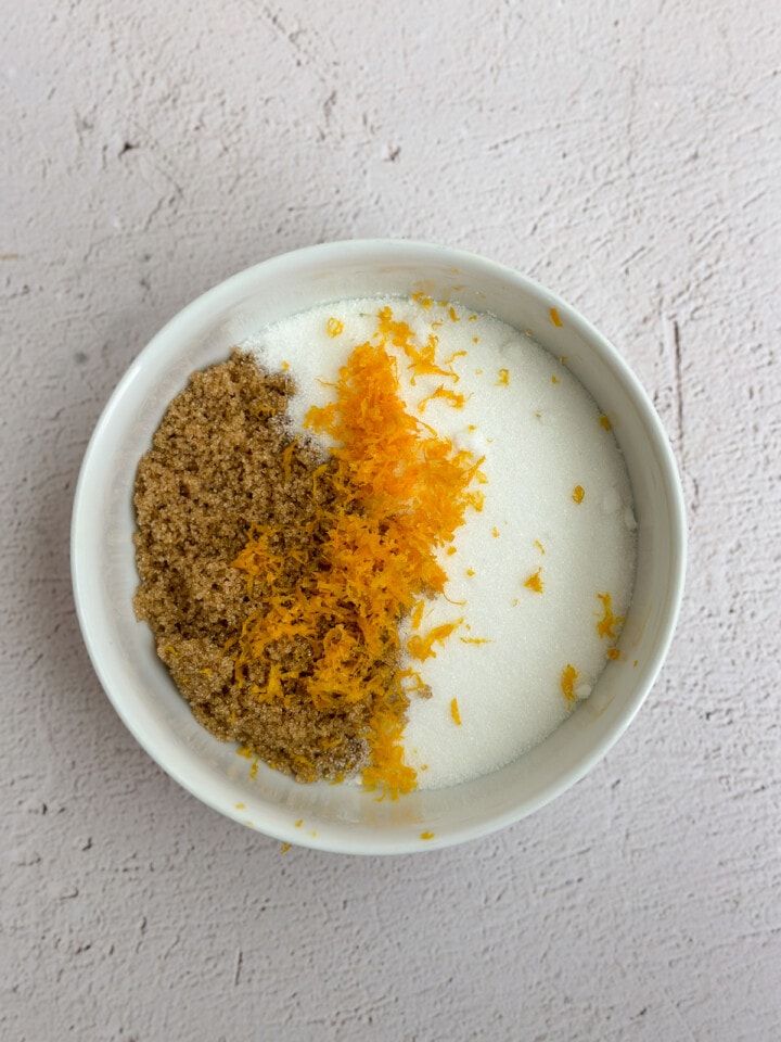 orange zest with sugars.