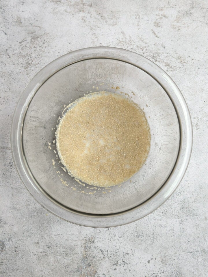 yeast in the bowl before active.