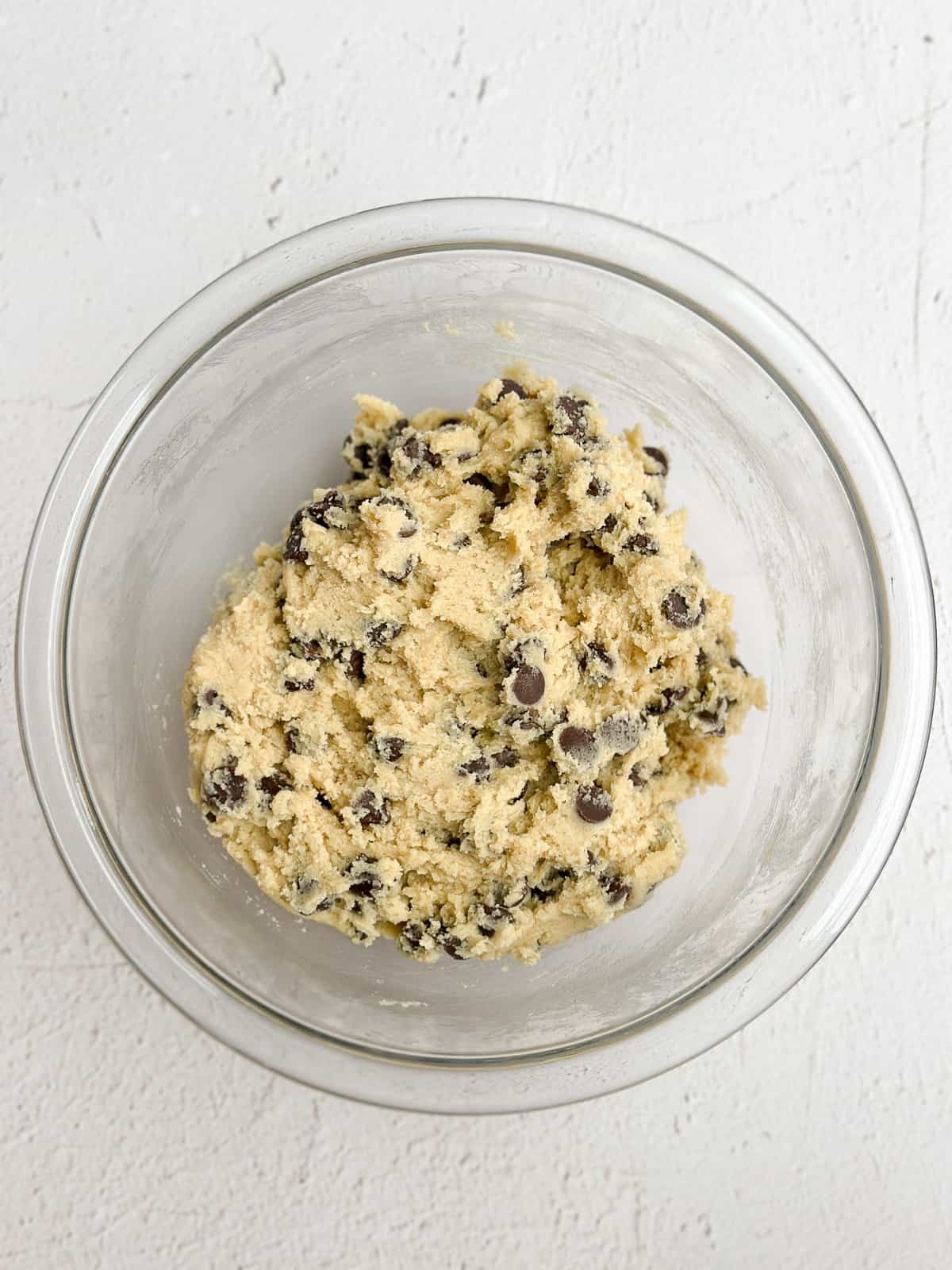 Chocolate chips added to the cookie dough.