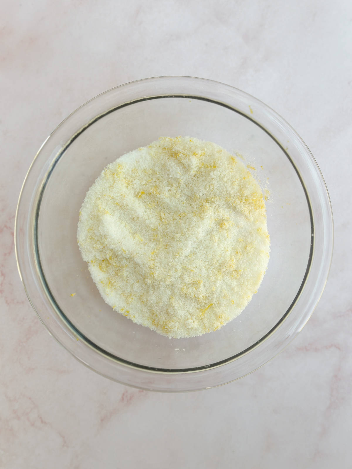 the sugar and lemon zest rubbed together.