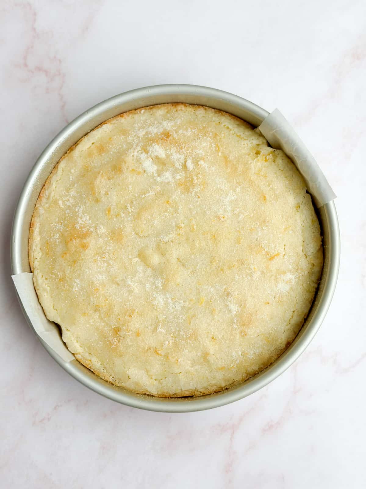 the lemon snack cake one completely baked.