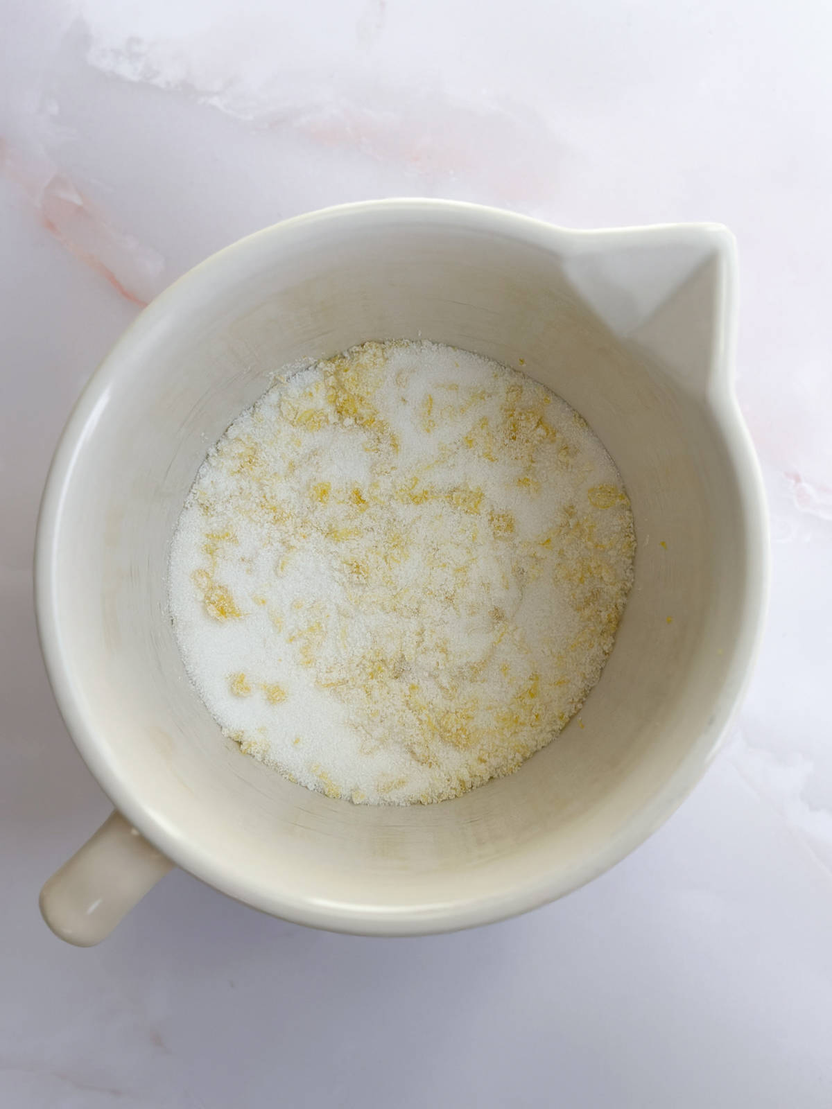 lemon zest and sugar rubbed together.