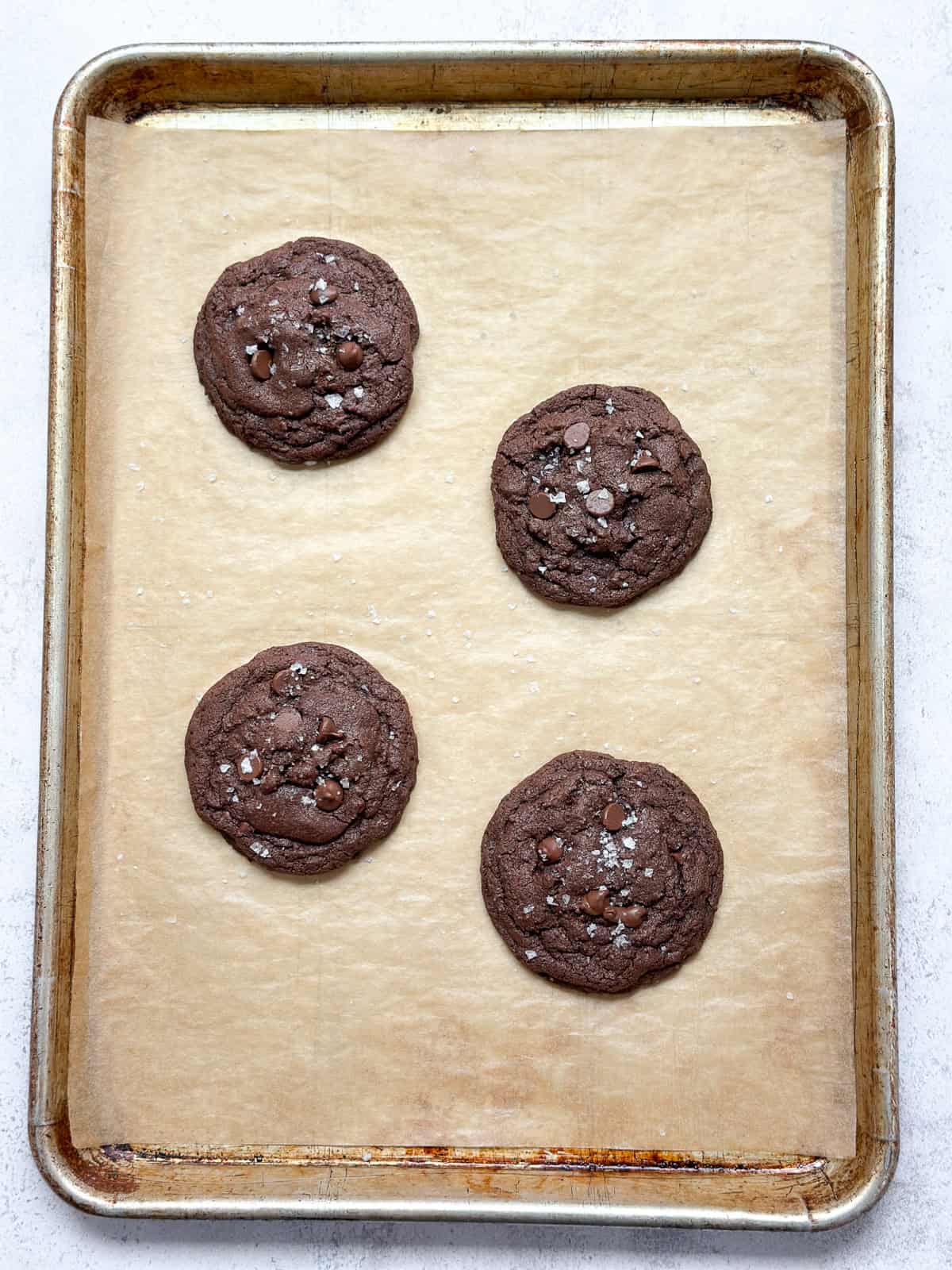 the 4 cookies after baking.