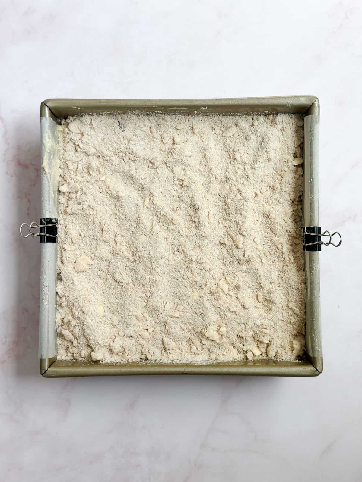 crumb topping added on the top.