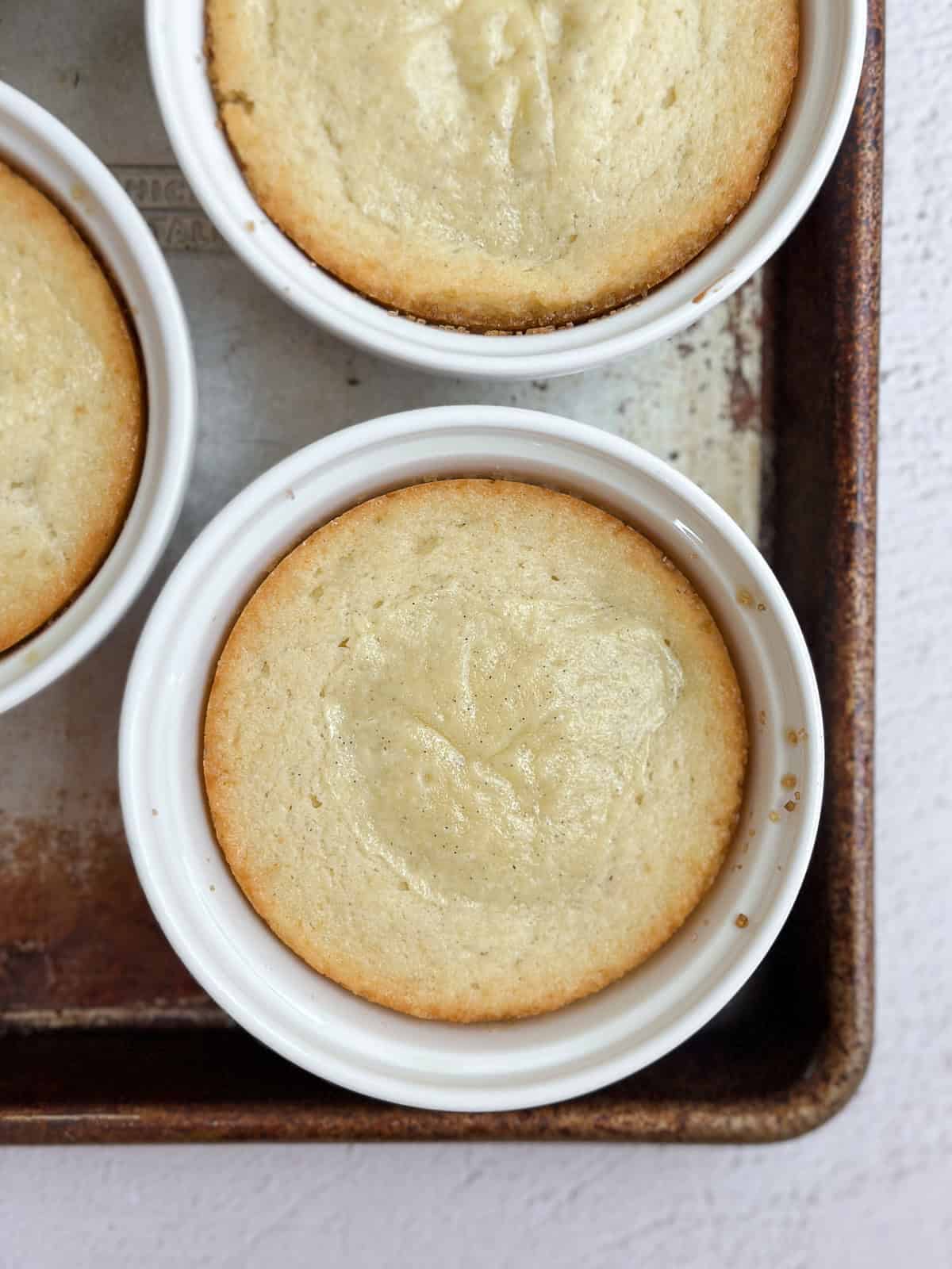 a close up of a butter cake baked.