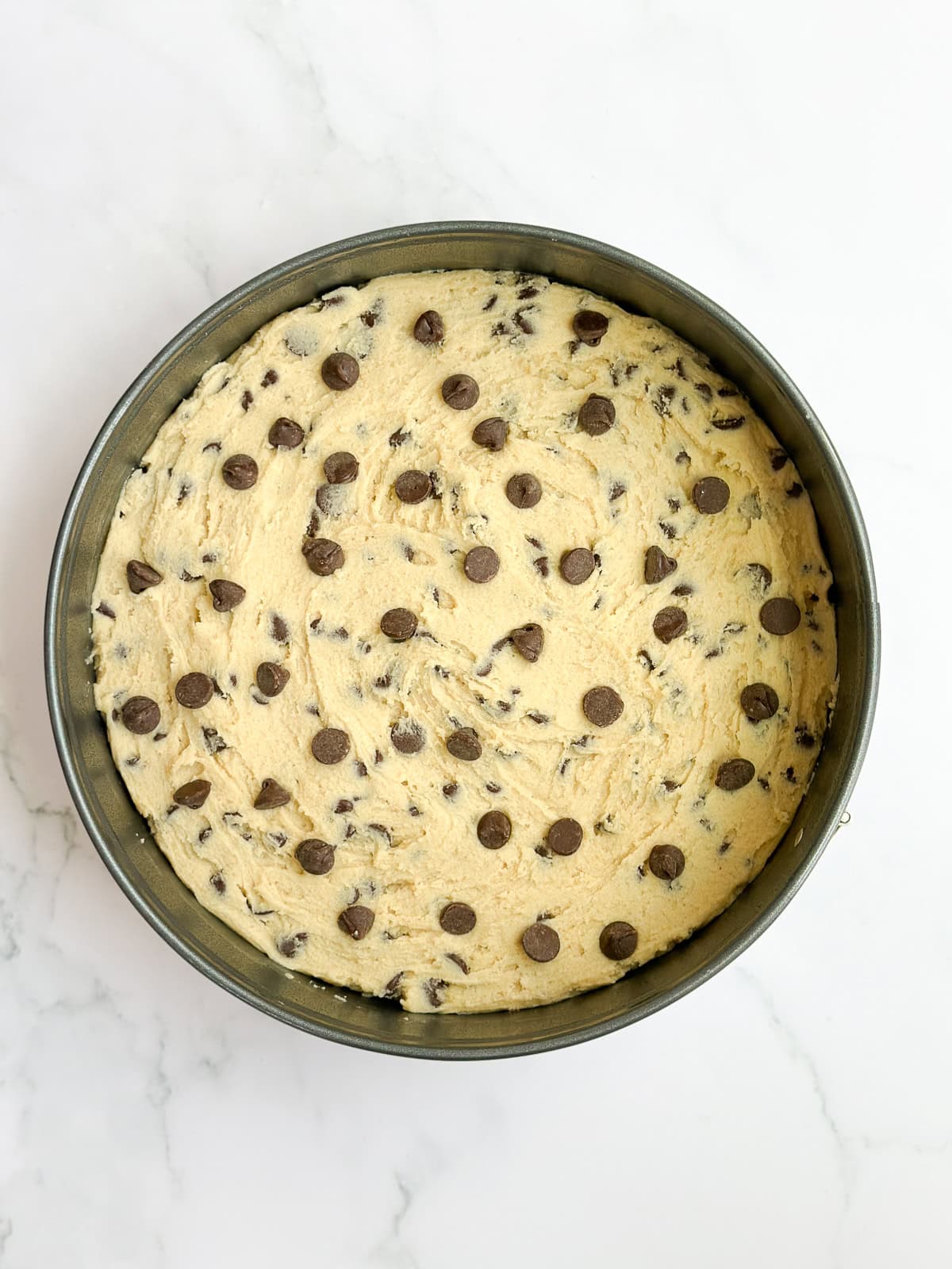 cookie cake before baking.