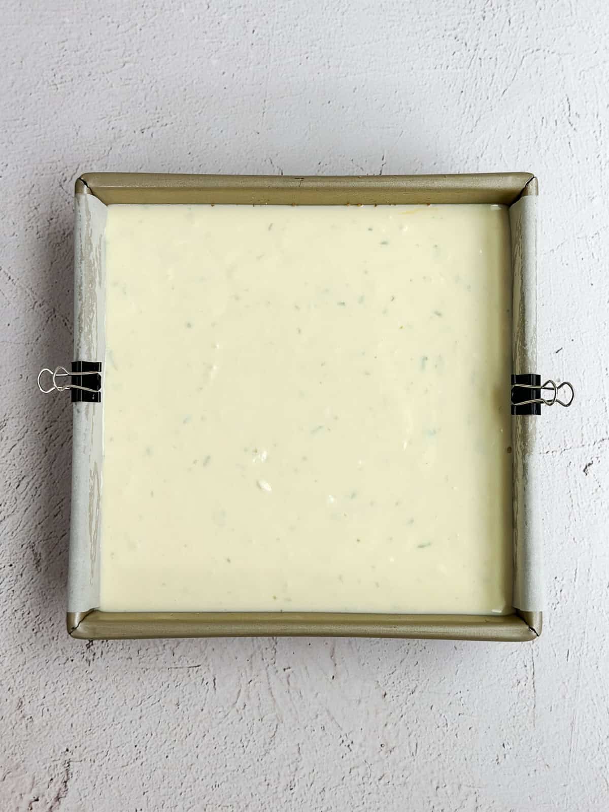 cheesecake before baking.