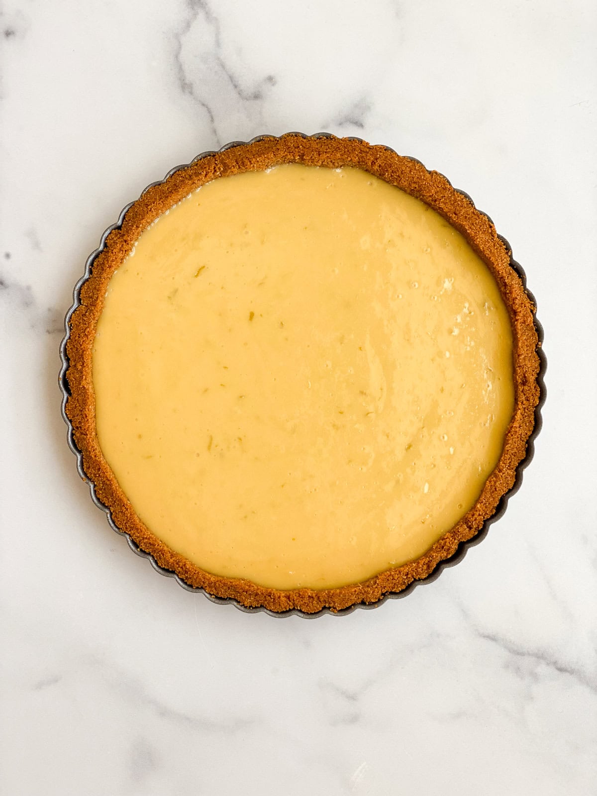 key lime pie right after baking.