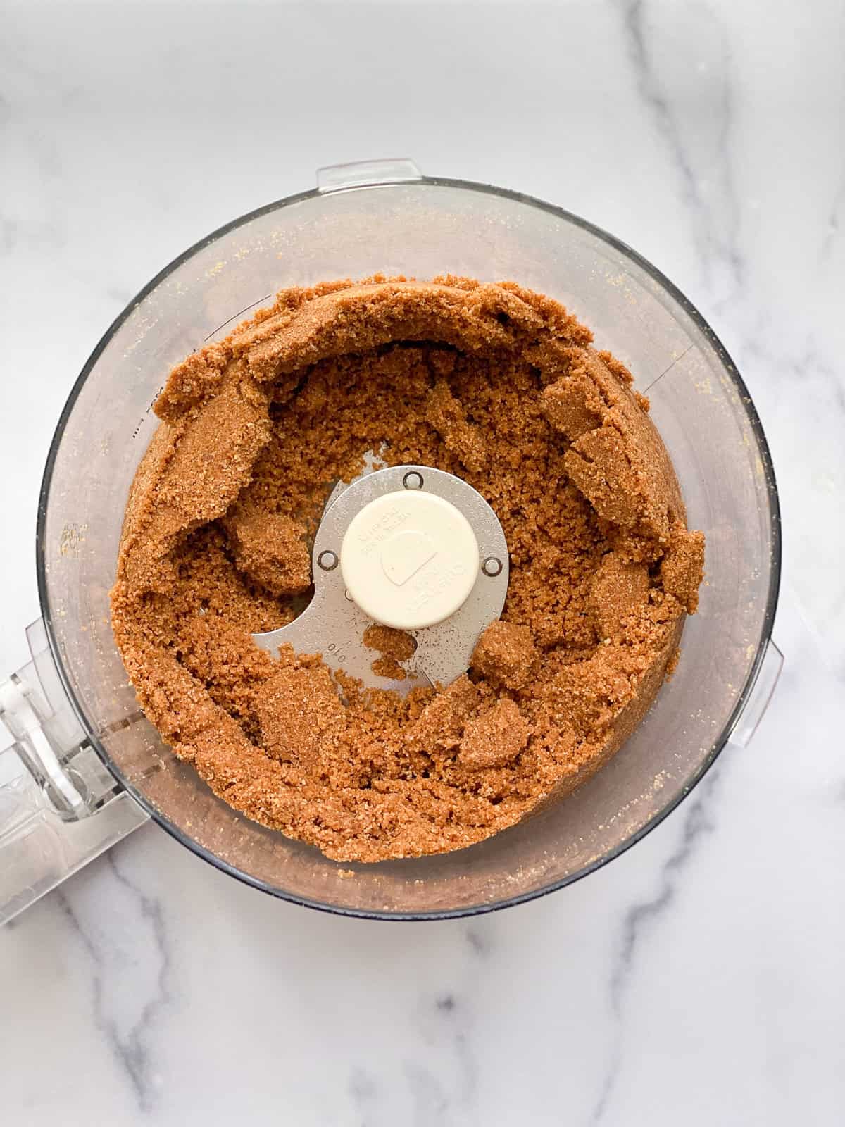 cookie crust mixed in food processor.