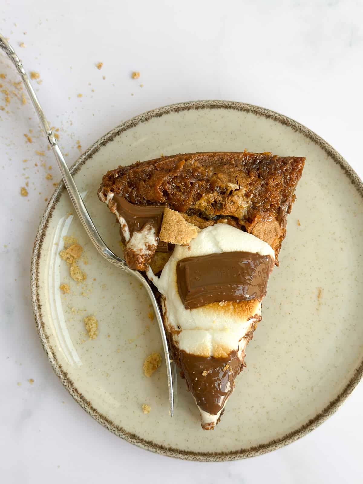 a whole slice of the cookie on a plate.