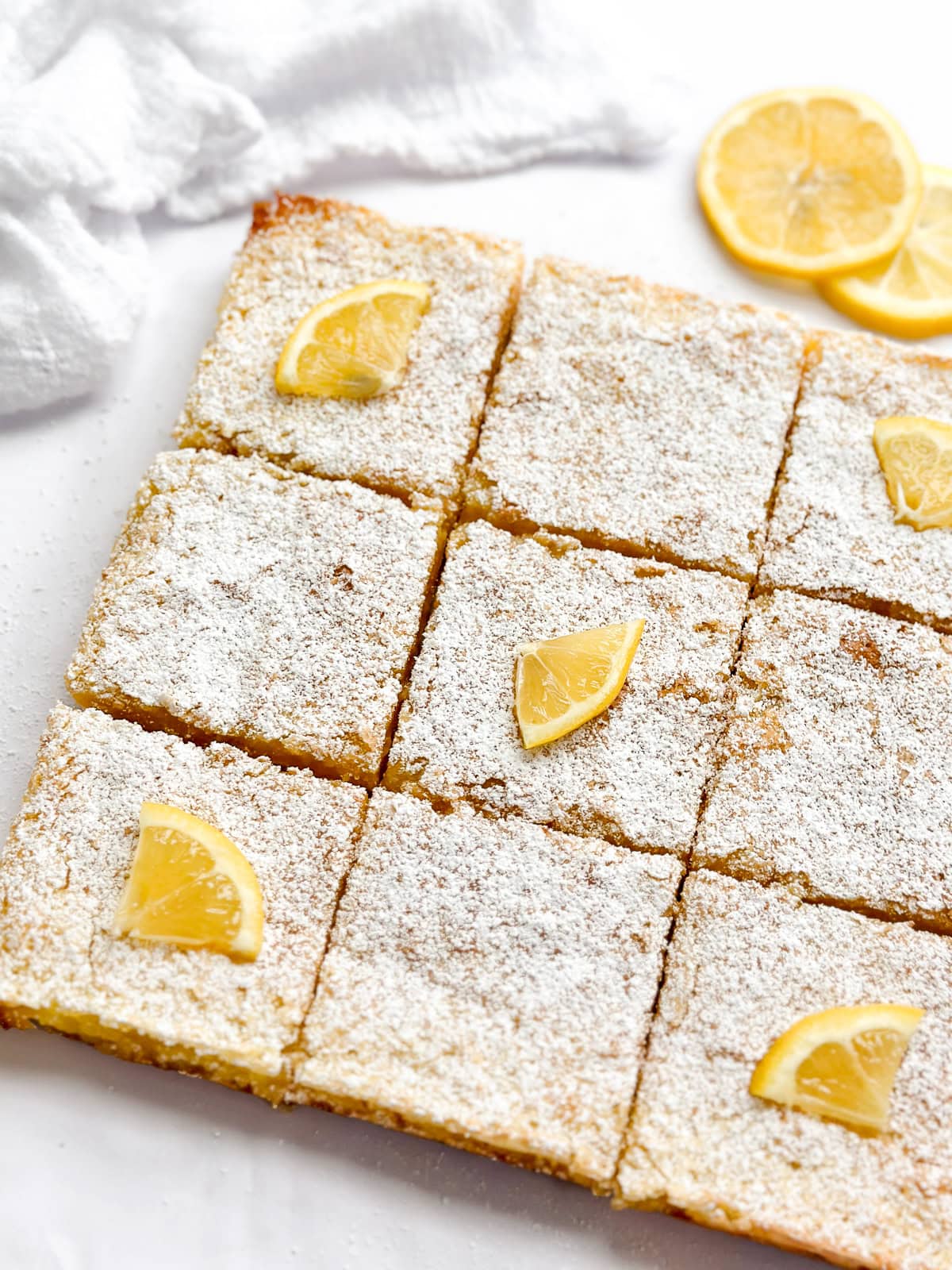 a side view of the lemon bars.