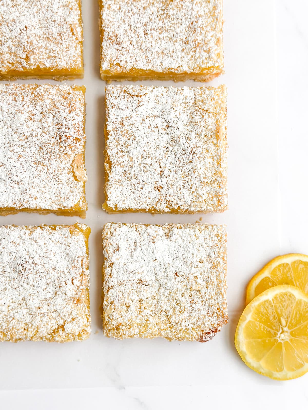 a few squares of easy homemade lemon bars.