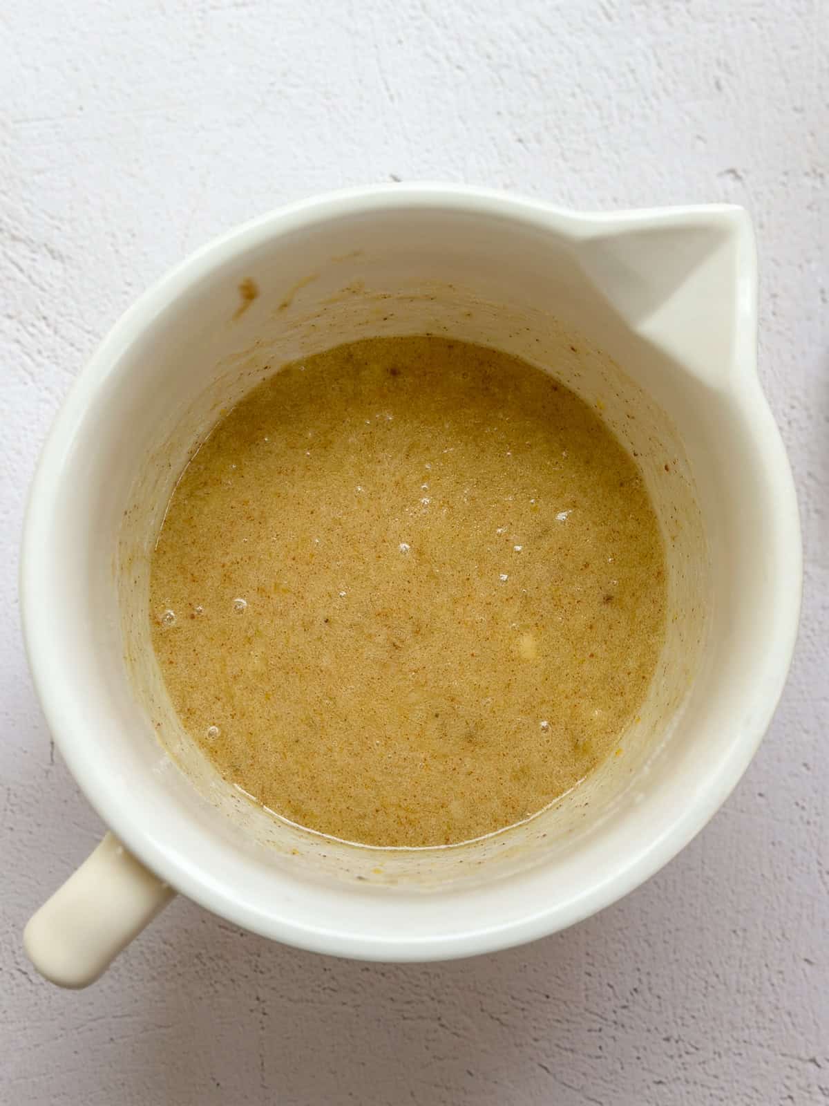 all the wet ingredients mixed together.