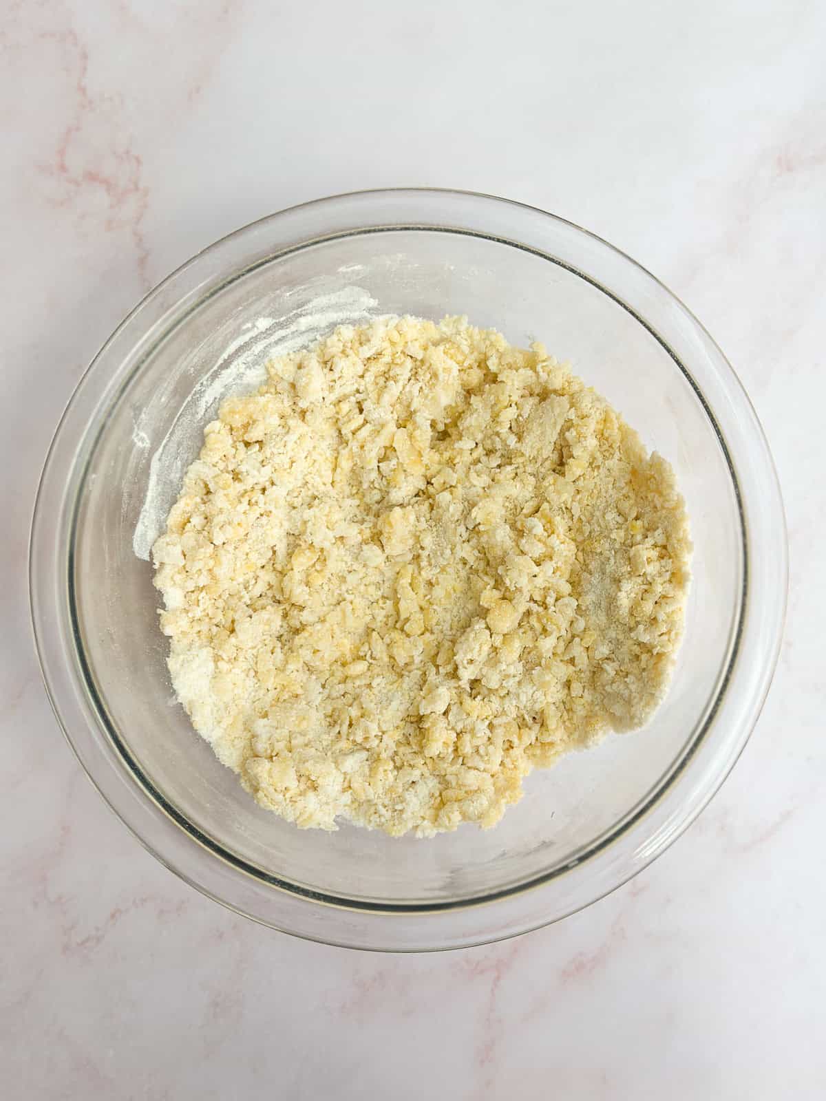 cobbler topping mixed together.