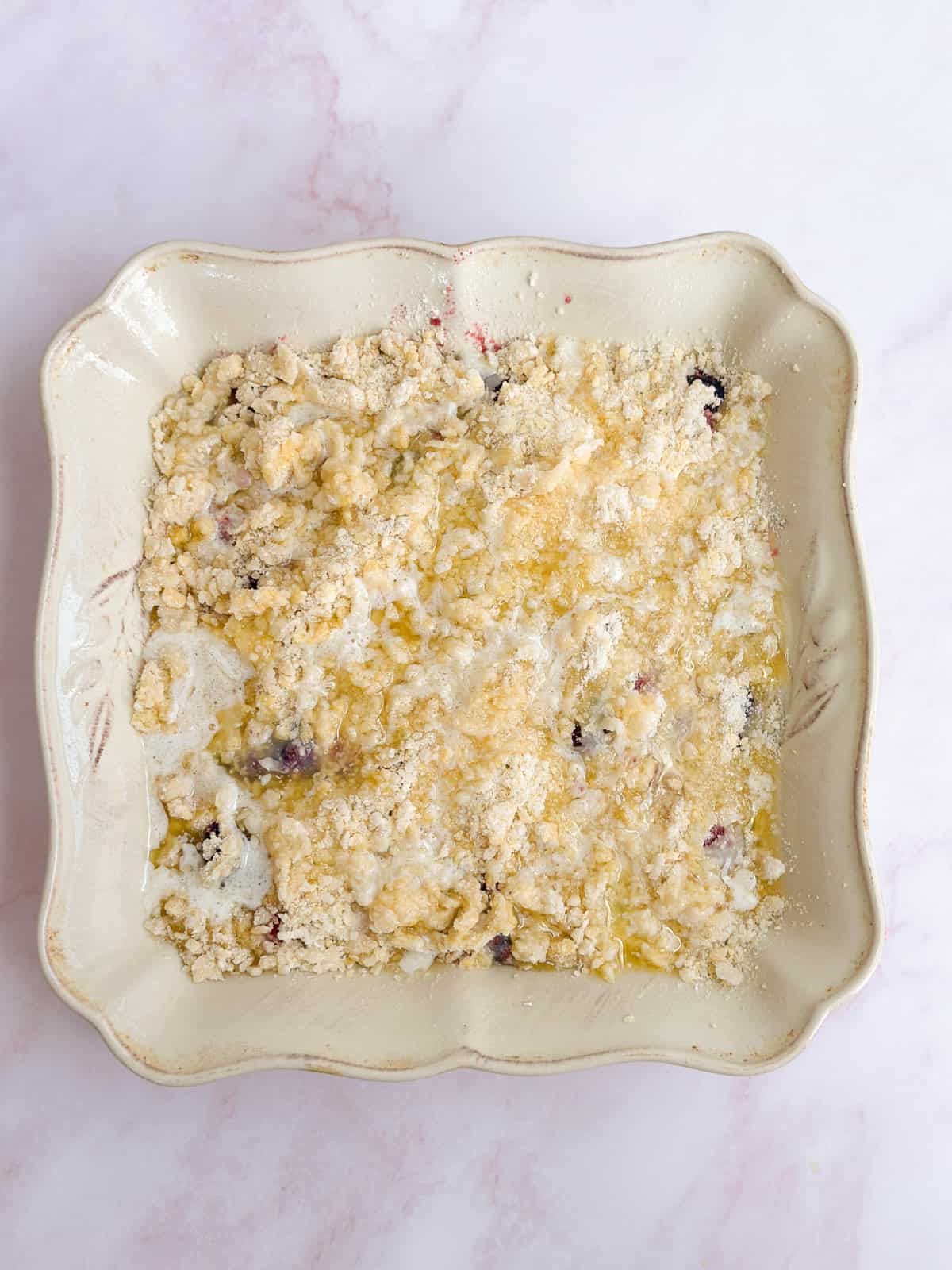 melted butter poured over the top.