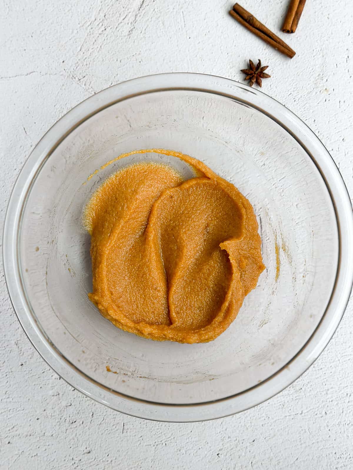 wet ingredients mixed together.