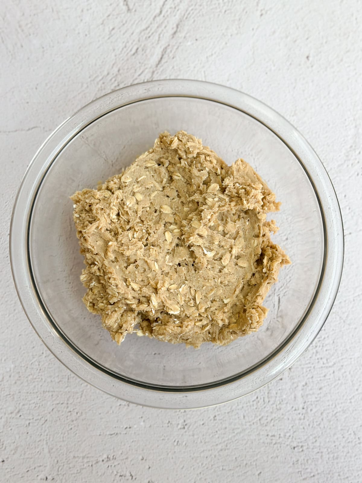 dry ingredients added to the cookie dough.