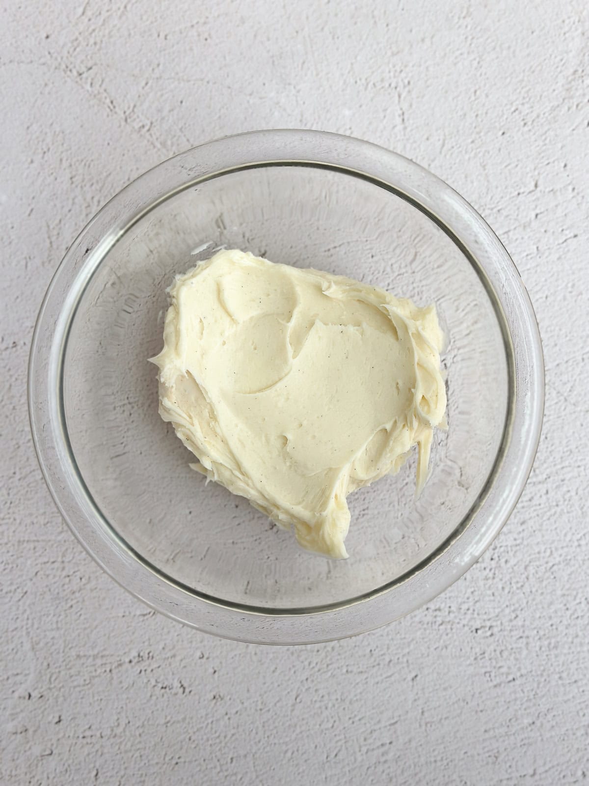 the butter and sugar mixed together for the buttercream.