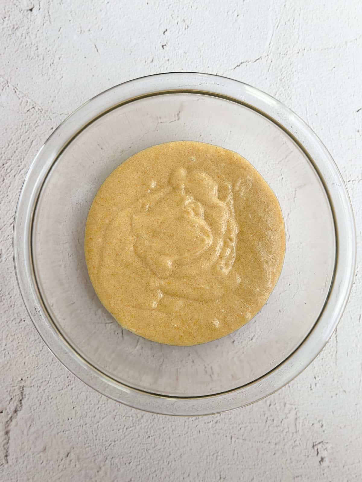 wet ingredients mixed together.