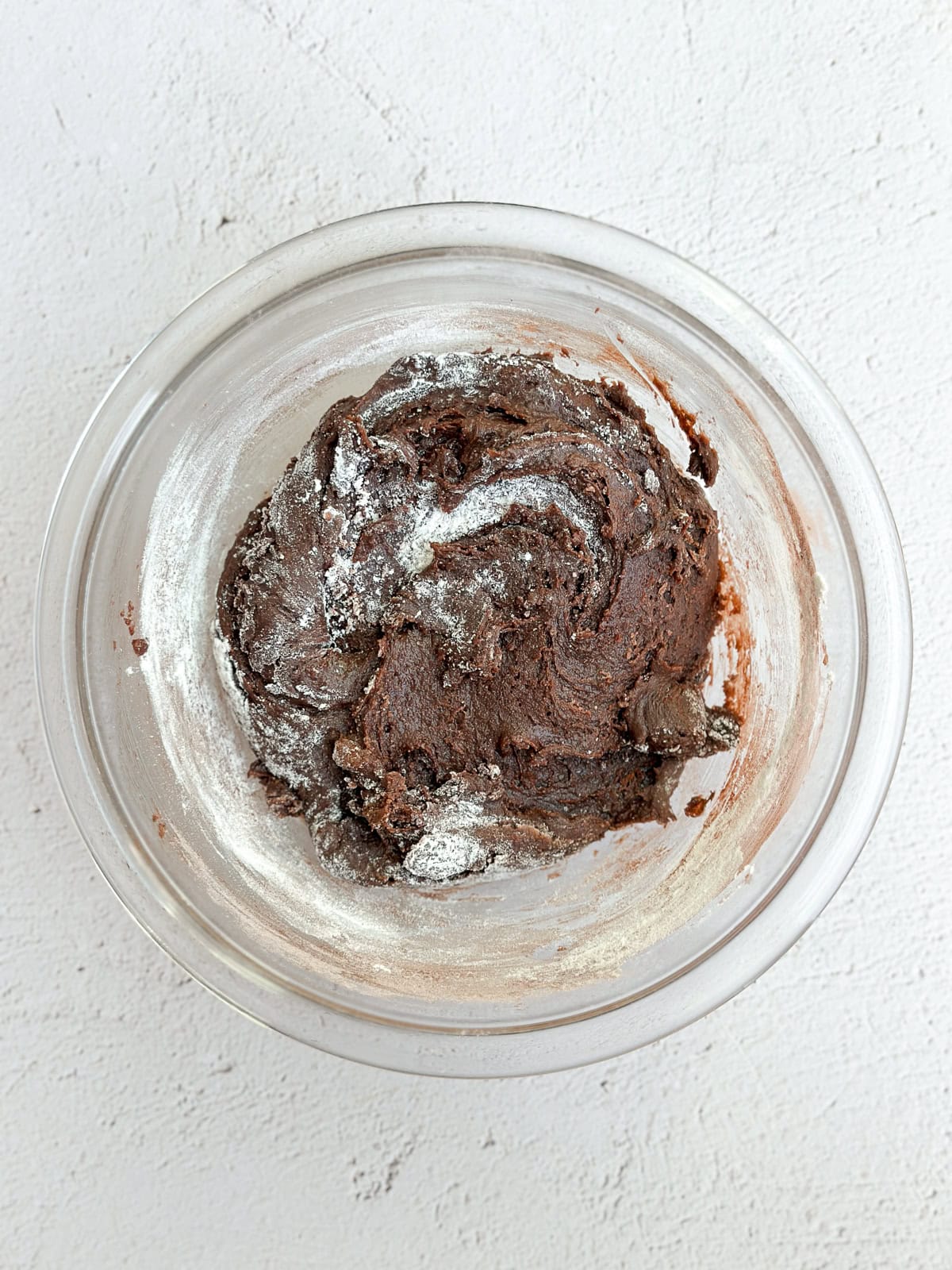 adding in the dry ingredients.