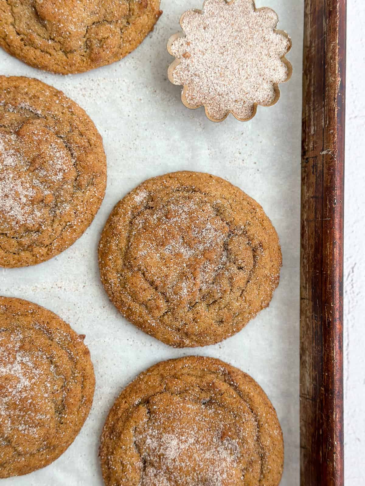 some of the gingerbread snickerdoodles right after baking.