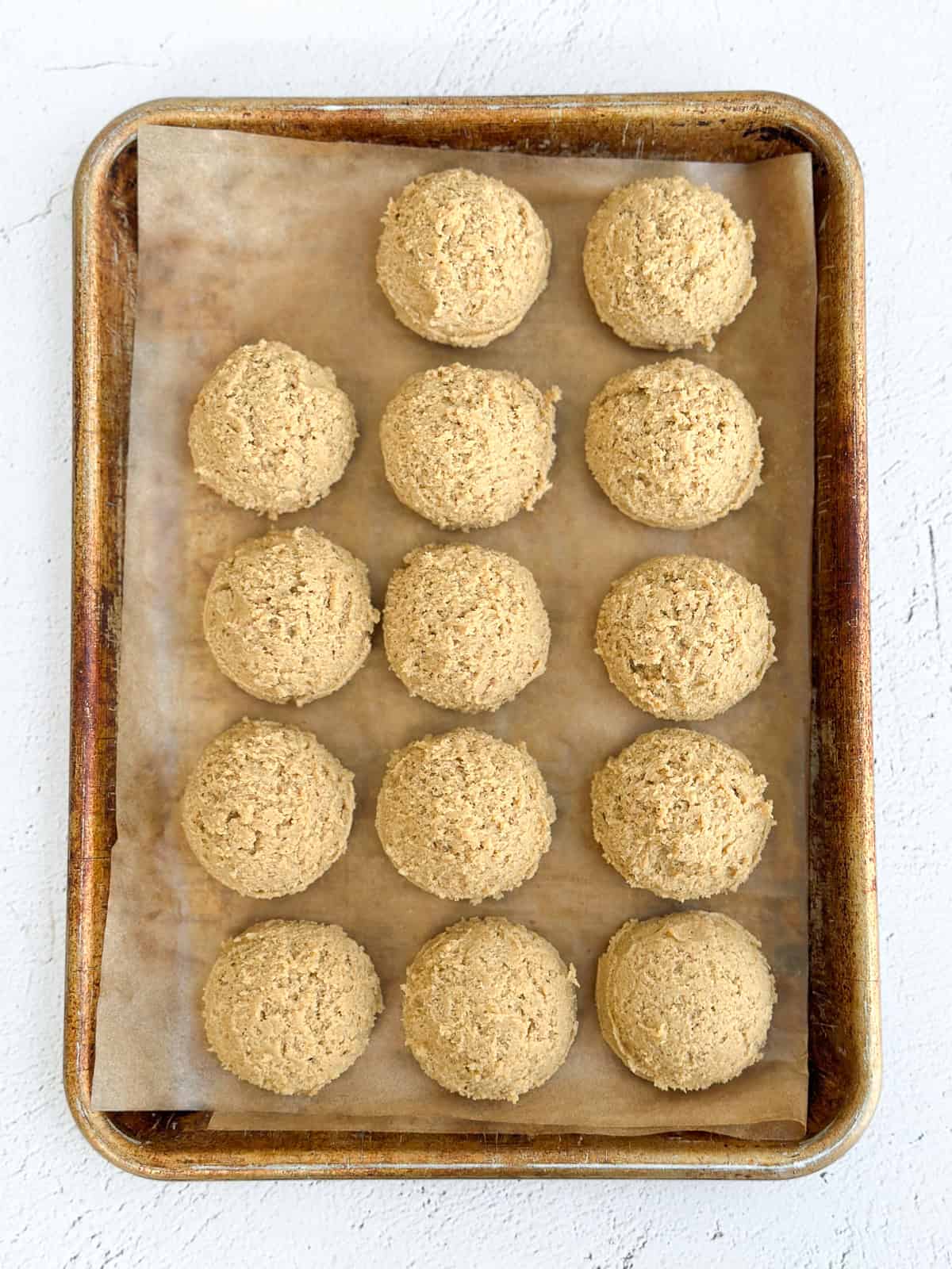 cookie dough scooped into balls.