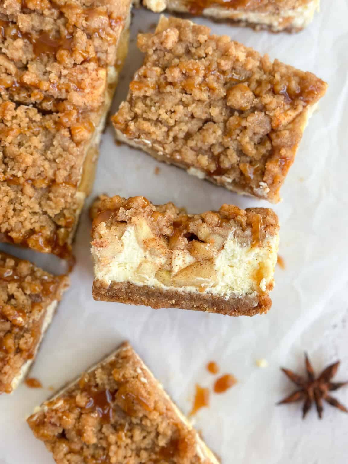 Apple Crumble Cheesecake Bars The Salted Sweets
