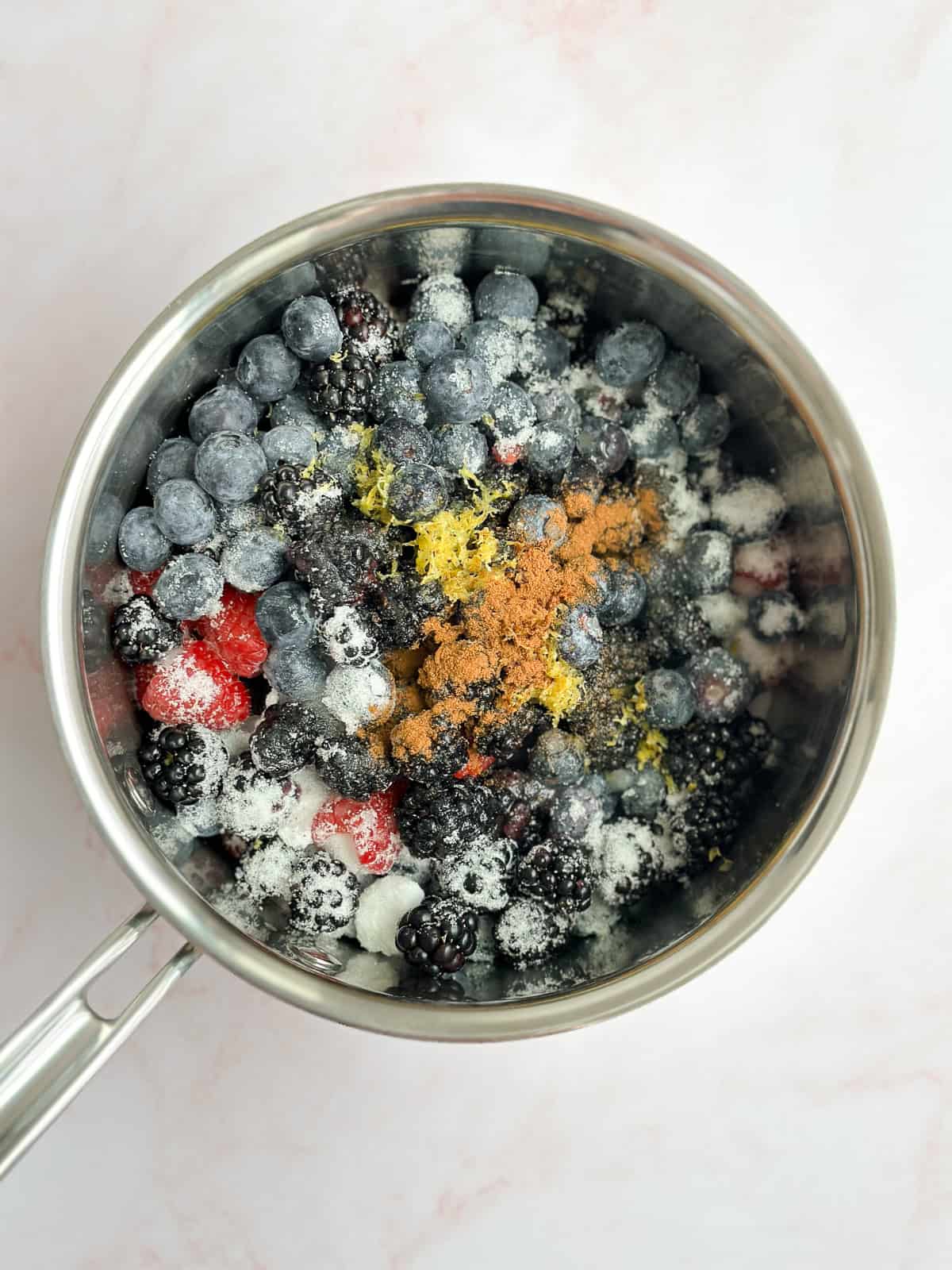 everything added to the pot to make the filling.