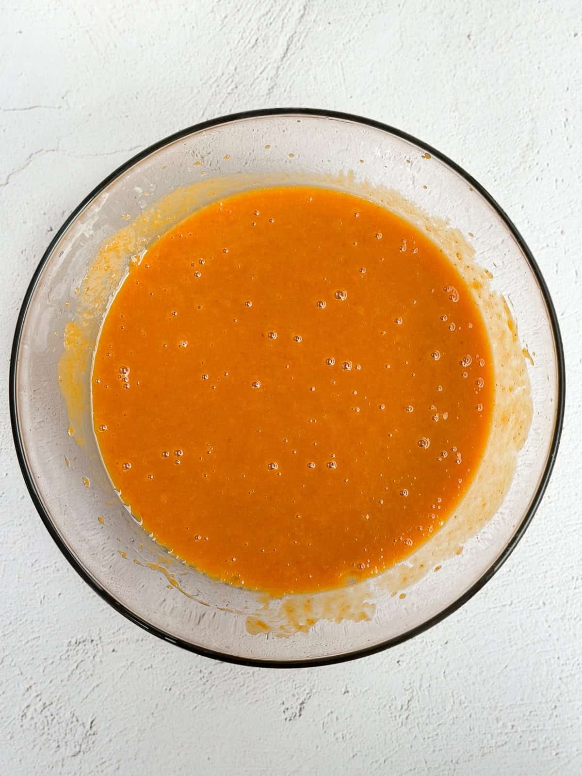 wet ingredients mixed together in a large bowl.