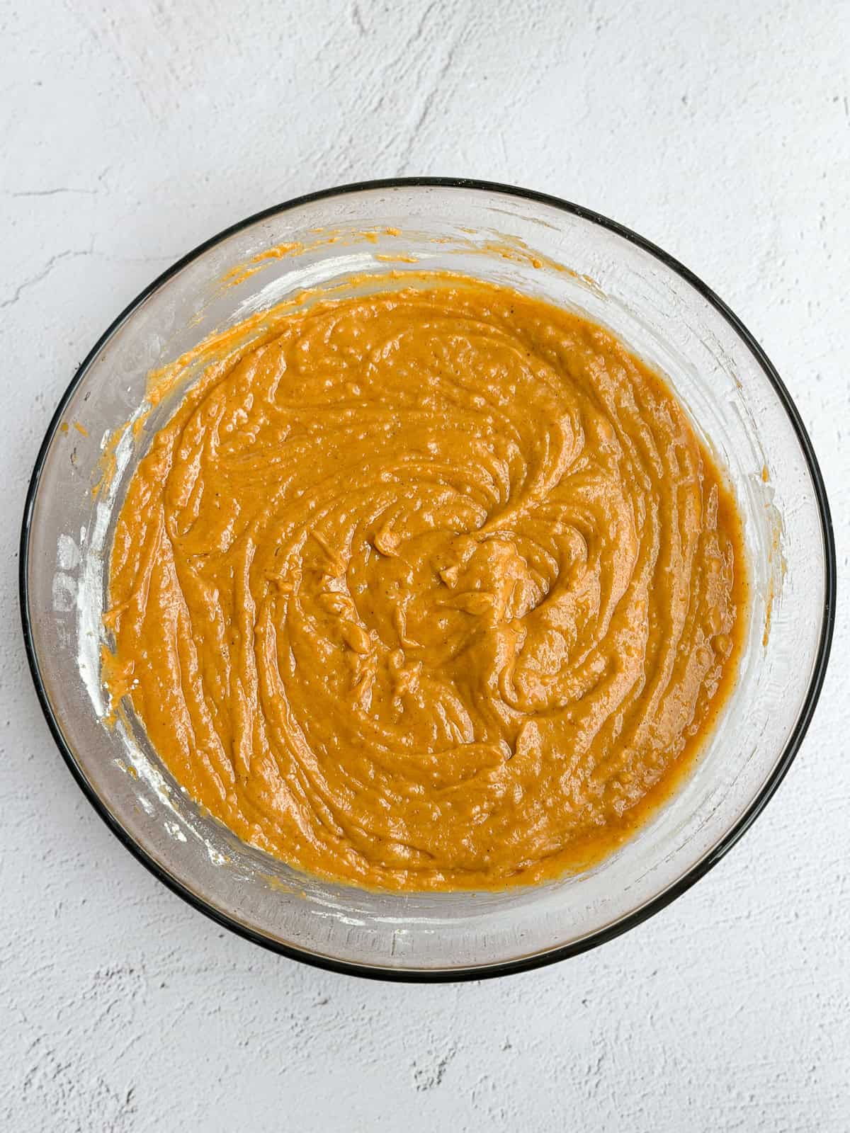 dry ingredients added to finish the cake batter.