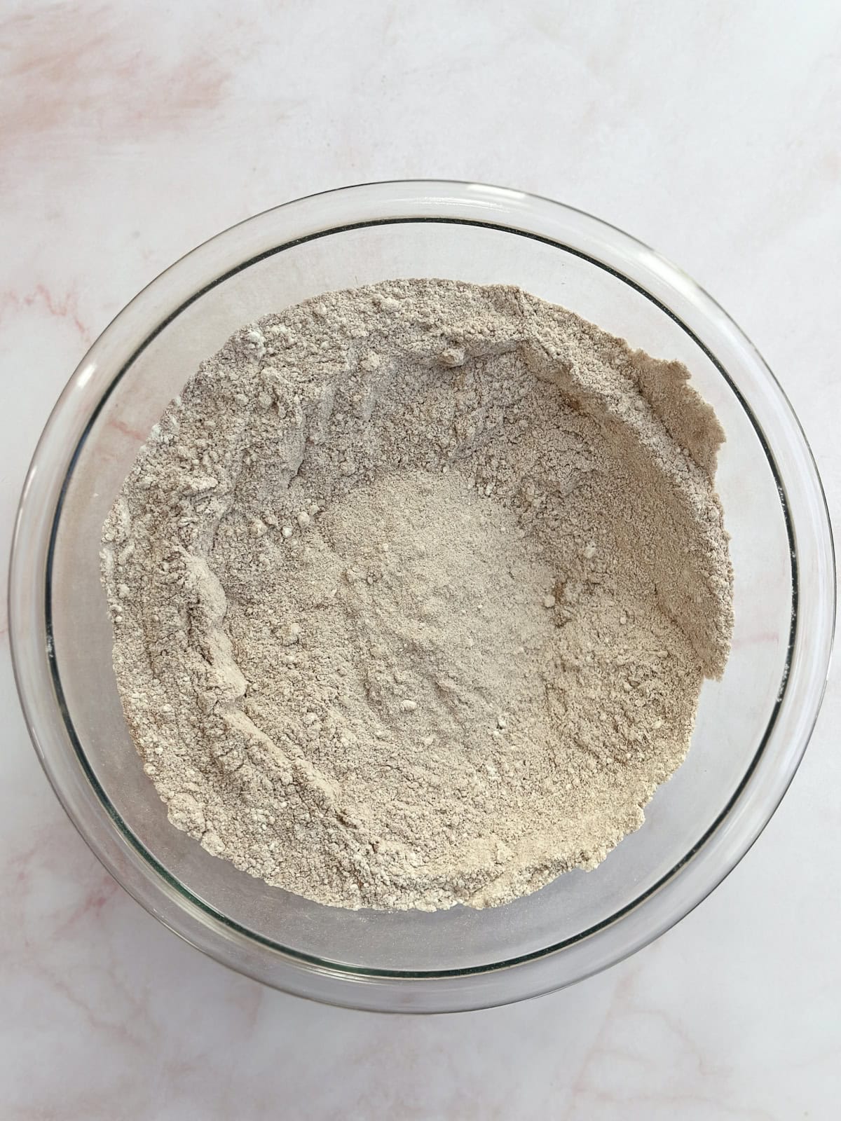 the dry ingredients mixed together.