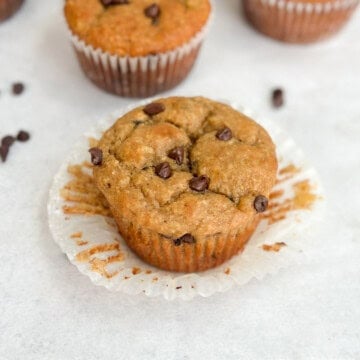 a single banana oat protein chocolate chip muffin.