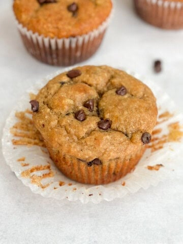 a single banana oat protein chocolate chip muffin.