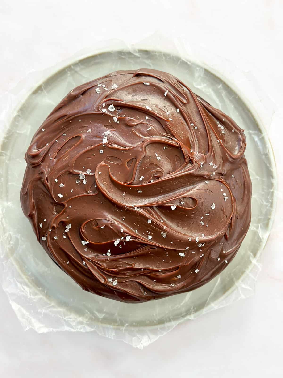 the whole single layer chocolate cake when done.