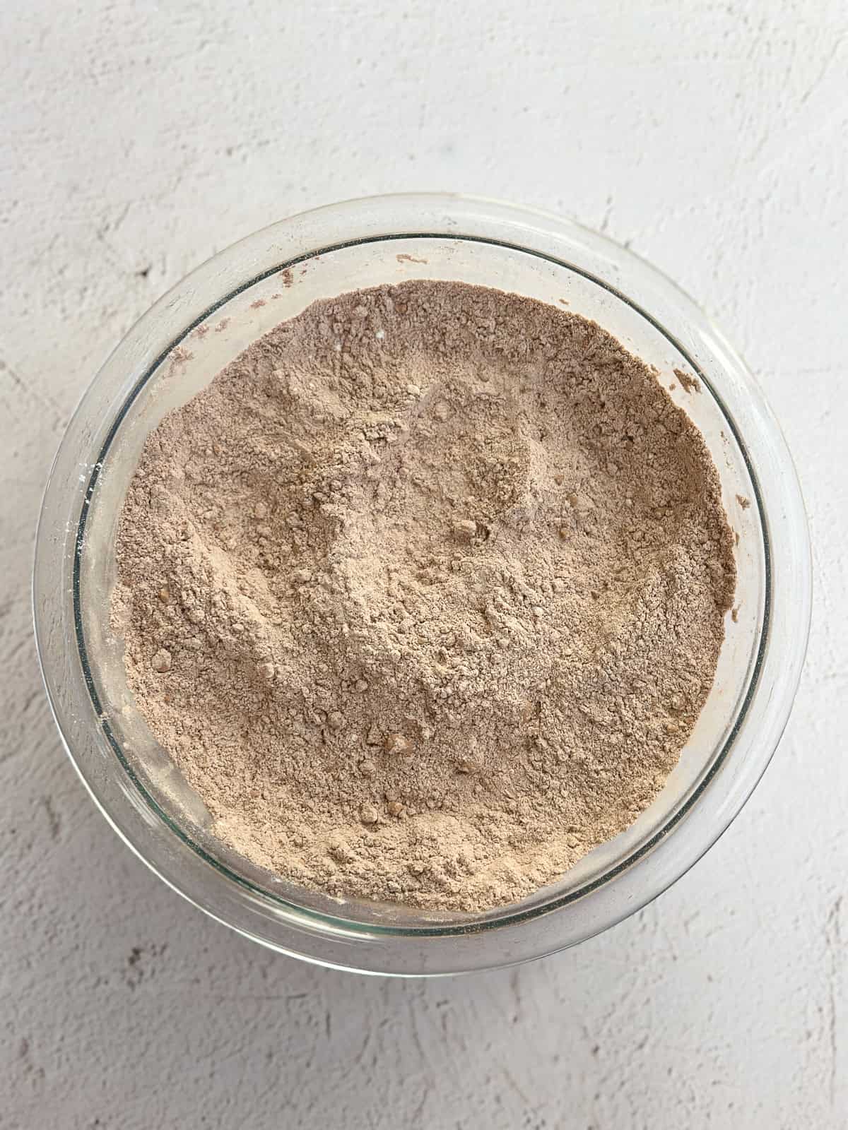 dry ingredients whisked together.