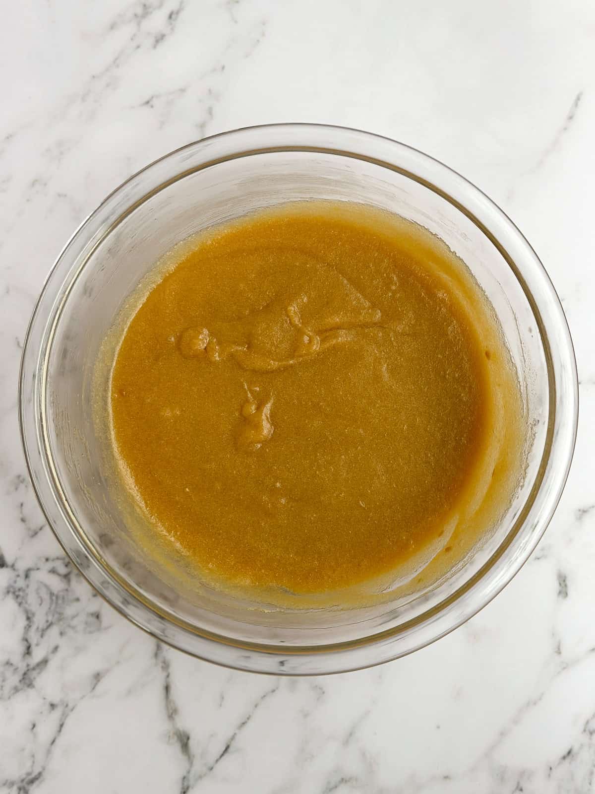 wet ingredients mixed together.