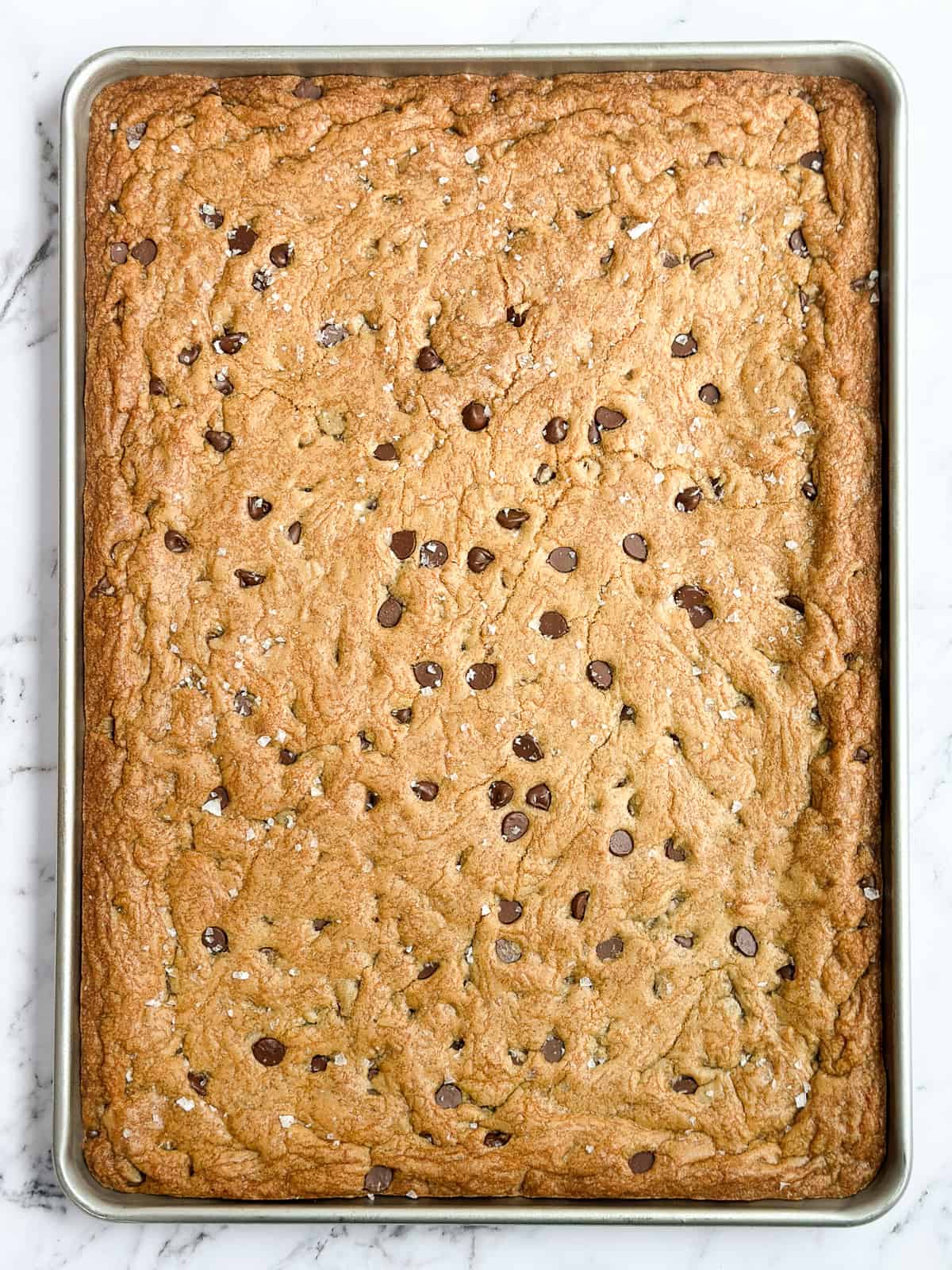 cookie bars after baking.