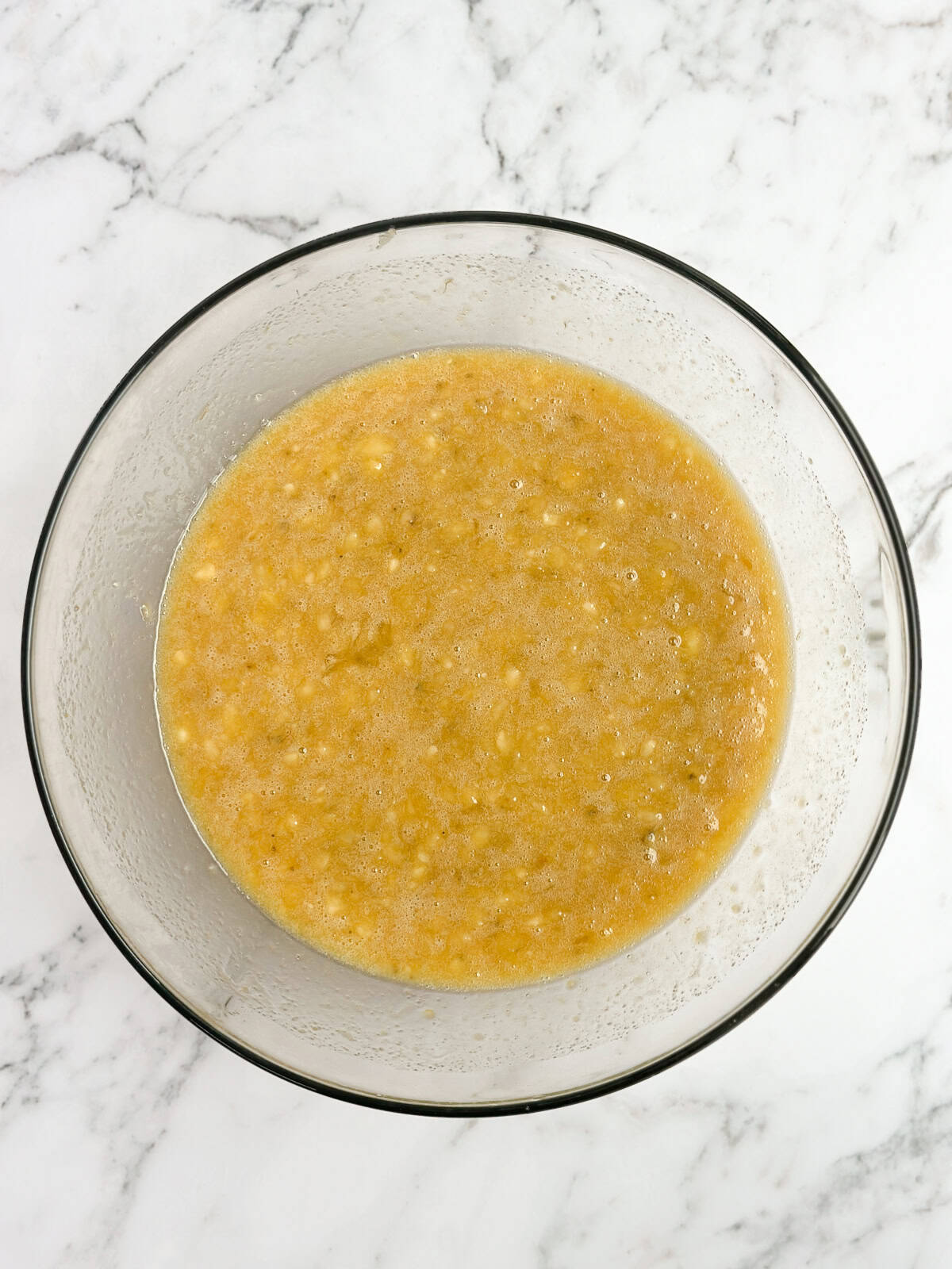 wet ingredients mixed together.