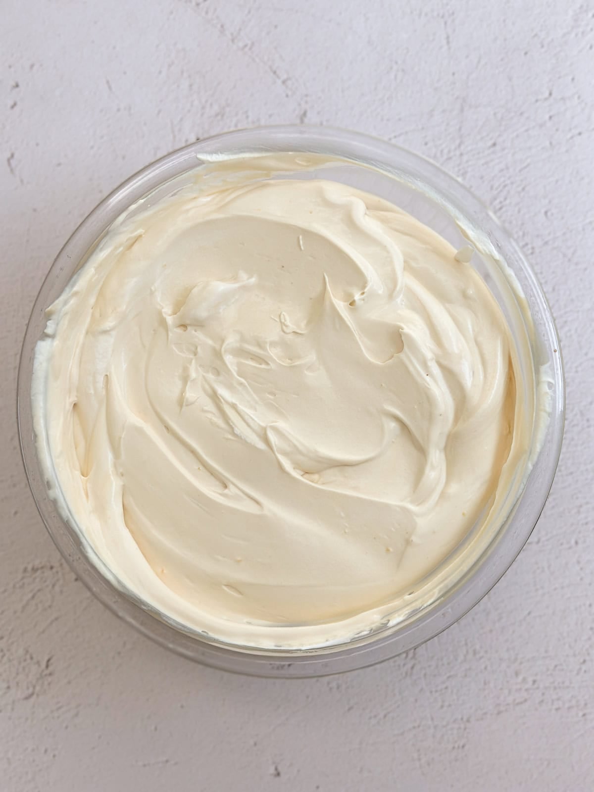 whipped cream mixed into vanilla pudding.