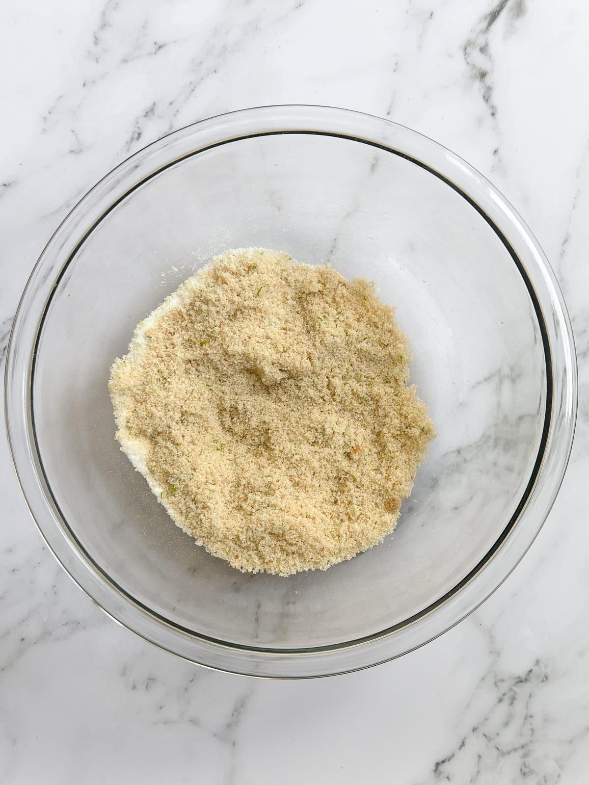 sugars and lime zest rubbed together.