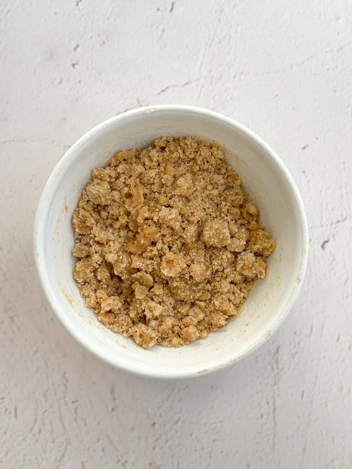 crumb topping in a bowl.