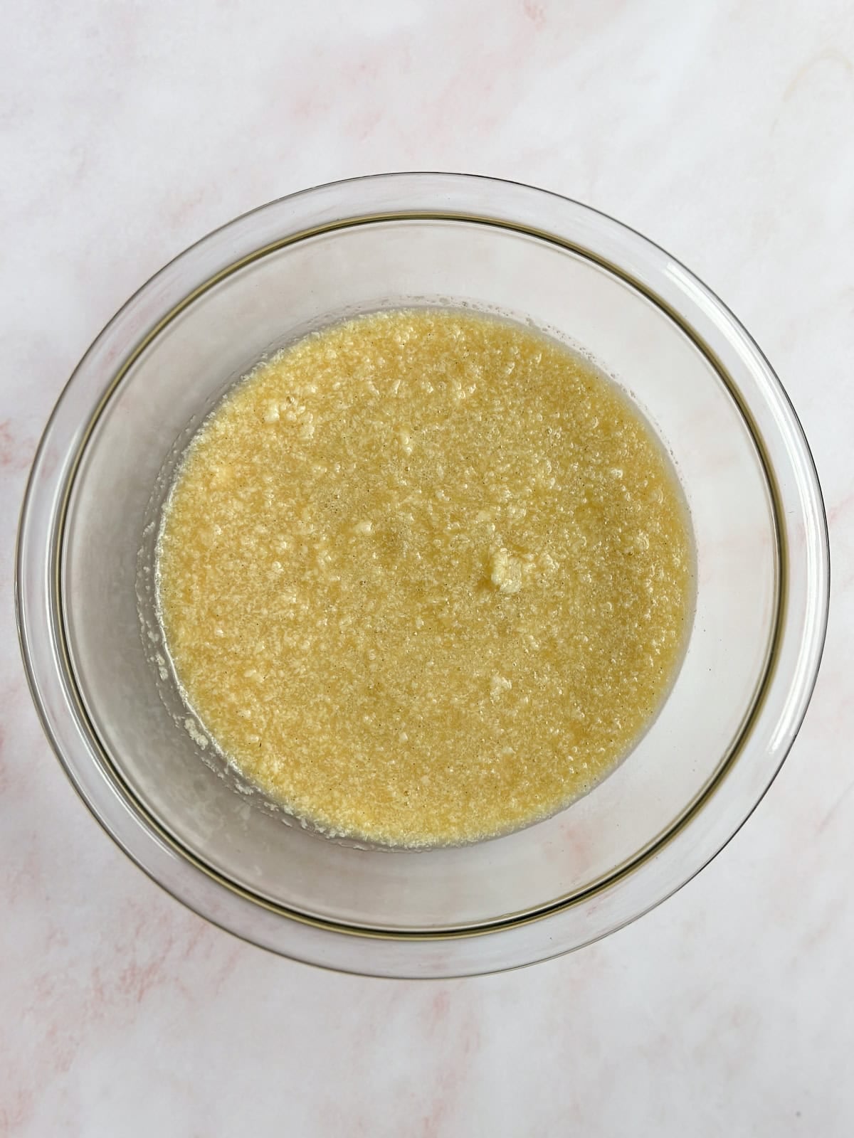 wet ingredients mixed together.