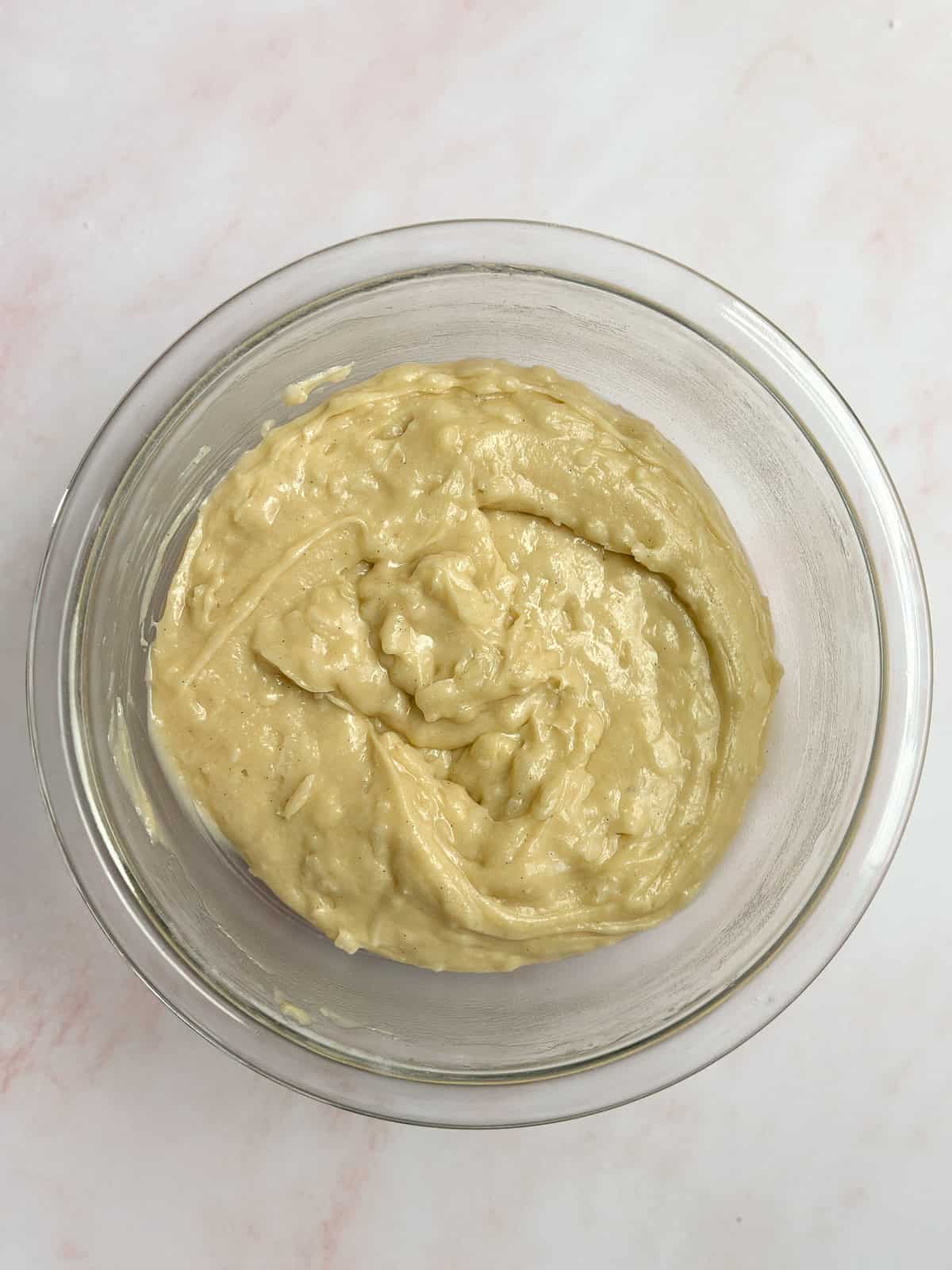 dry ingredients added.