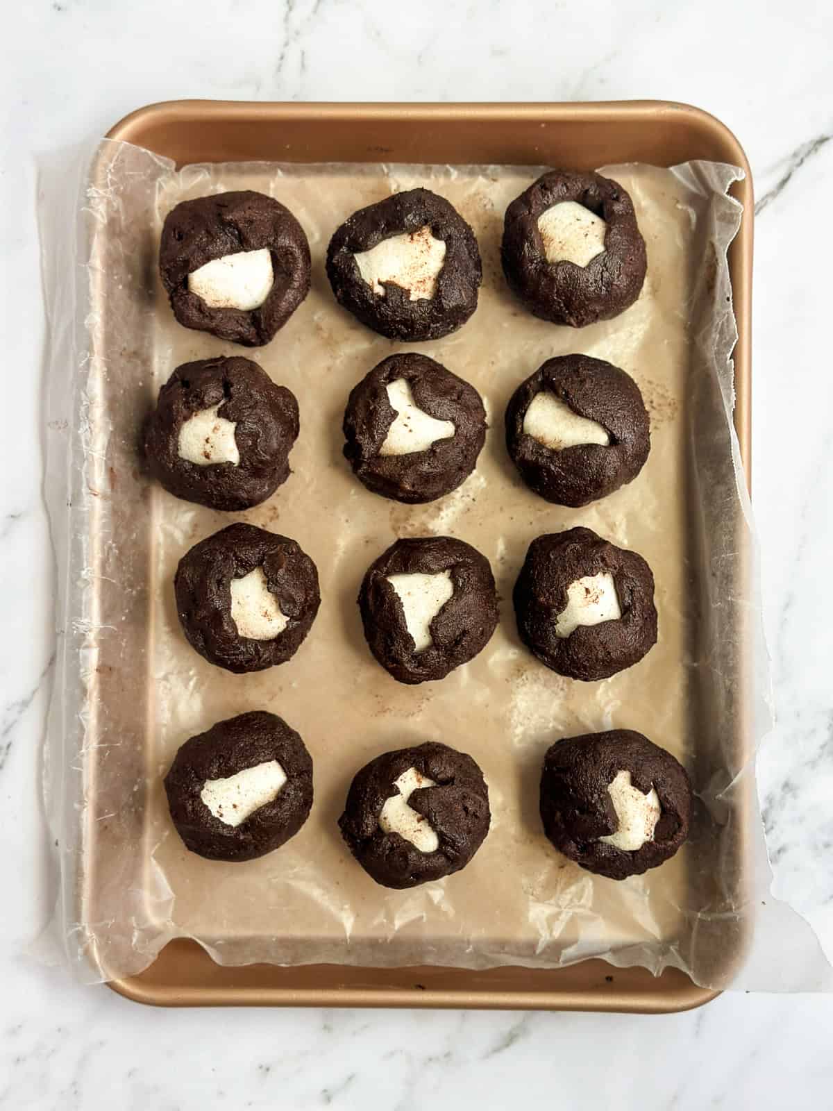 all the cookie dough balls stuffed with marshmallows.