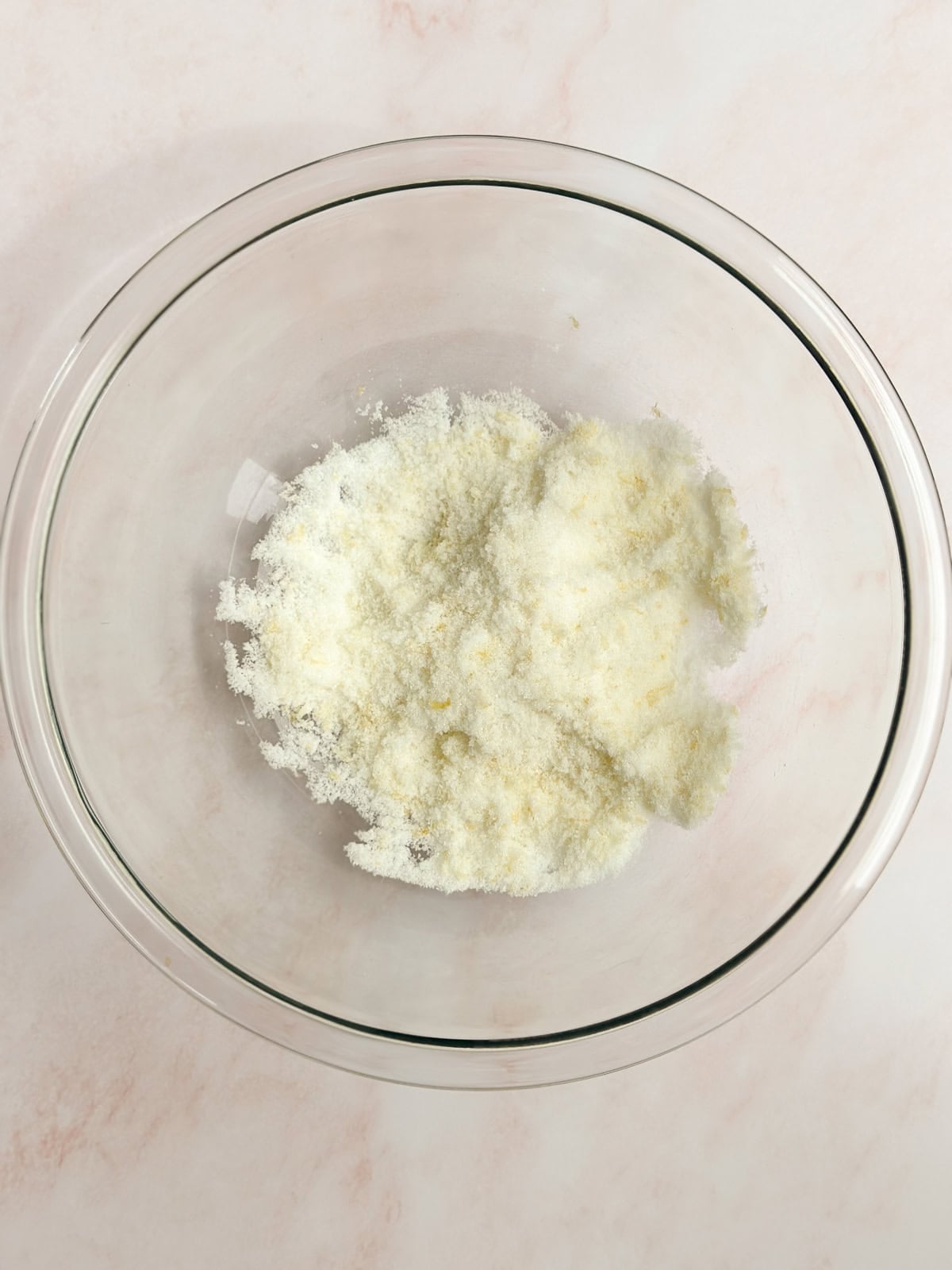 lemon zest and sugar together.